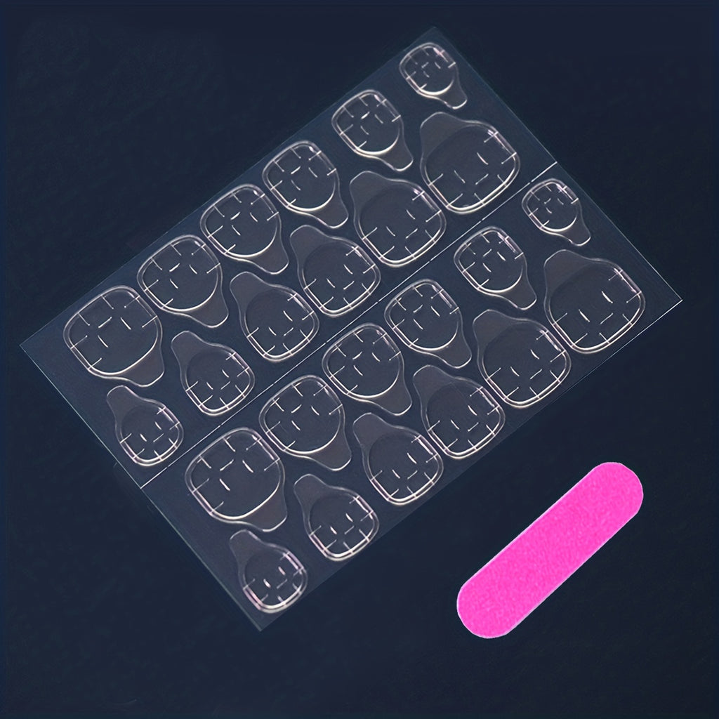 24pcs Pink Almond Shaped Press-On Nails, Medium Length, Glitter Finish, False Nails for Manicure, Beauty & Personal Care, Foot & Hand Nail Care