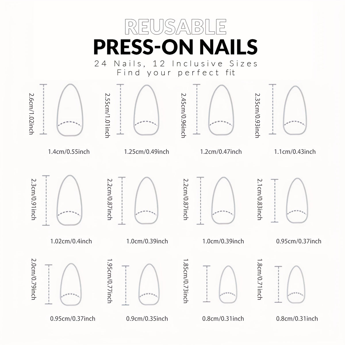 24pcs Pink Almond Shaped Press-On Nails, Medium Length, Glitter Finish, False Nails for Manicure, Beauty & Personal Care, Foot & Hand Nail Care