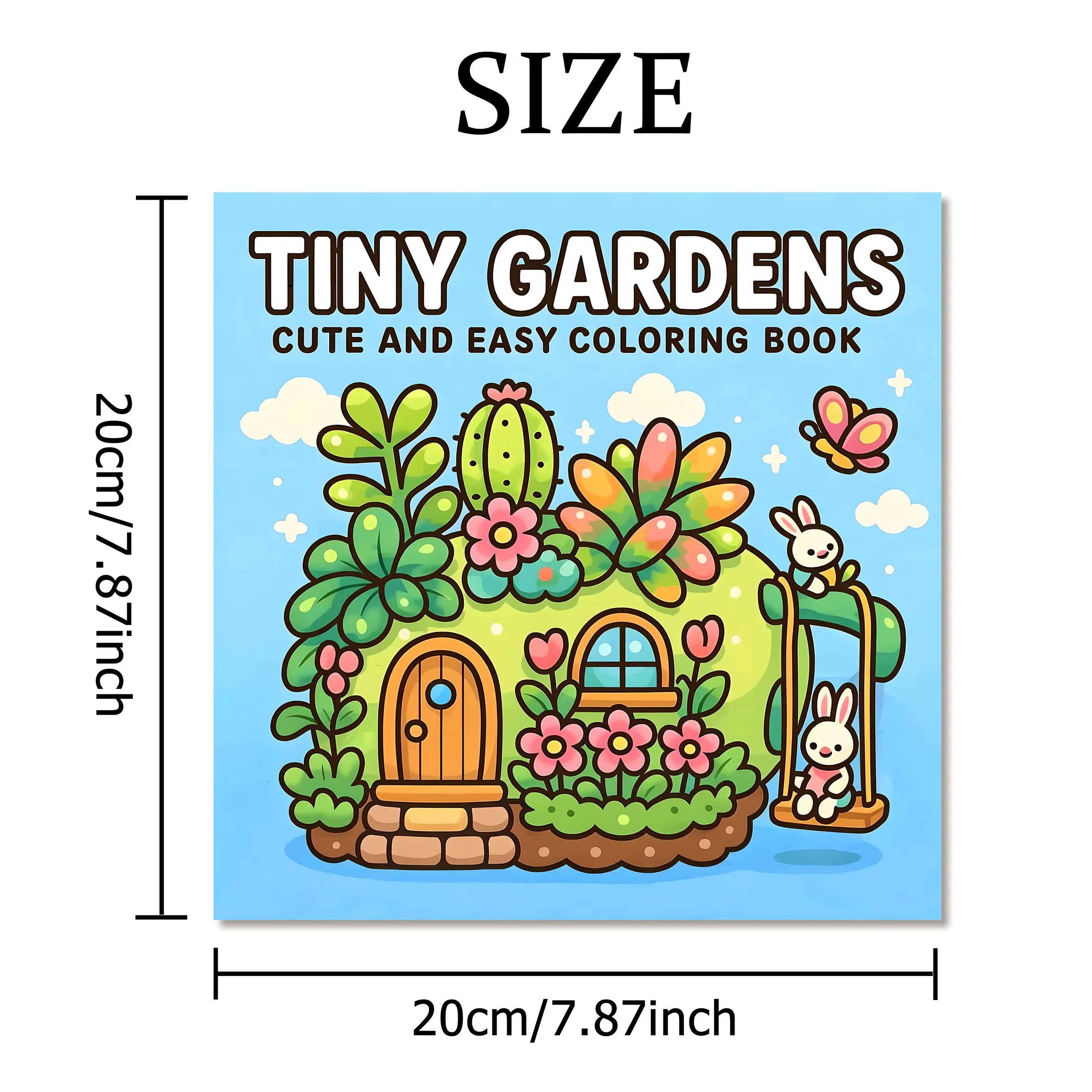 TINY GARDENS Bold-easy Patterns Coloring Book for Adults Cute Drawing Book Perfect Gift for Party and Birthday
