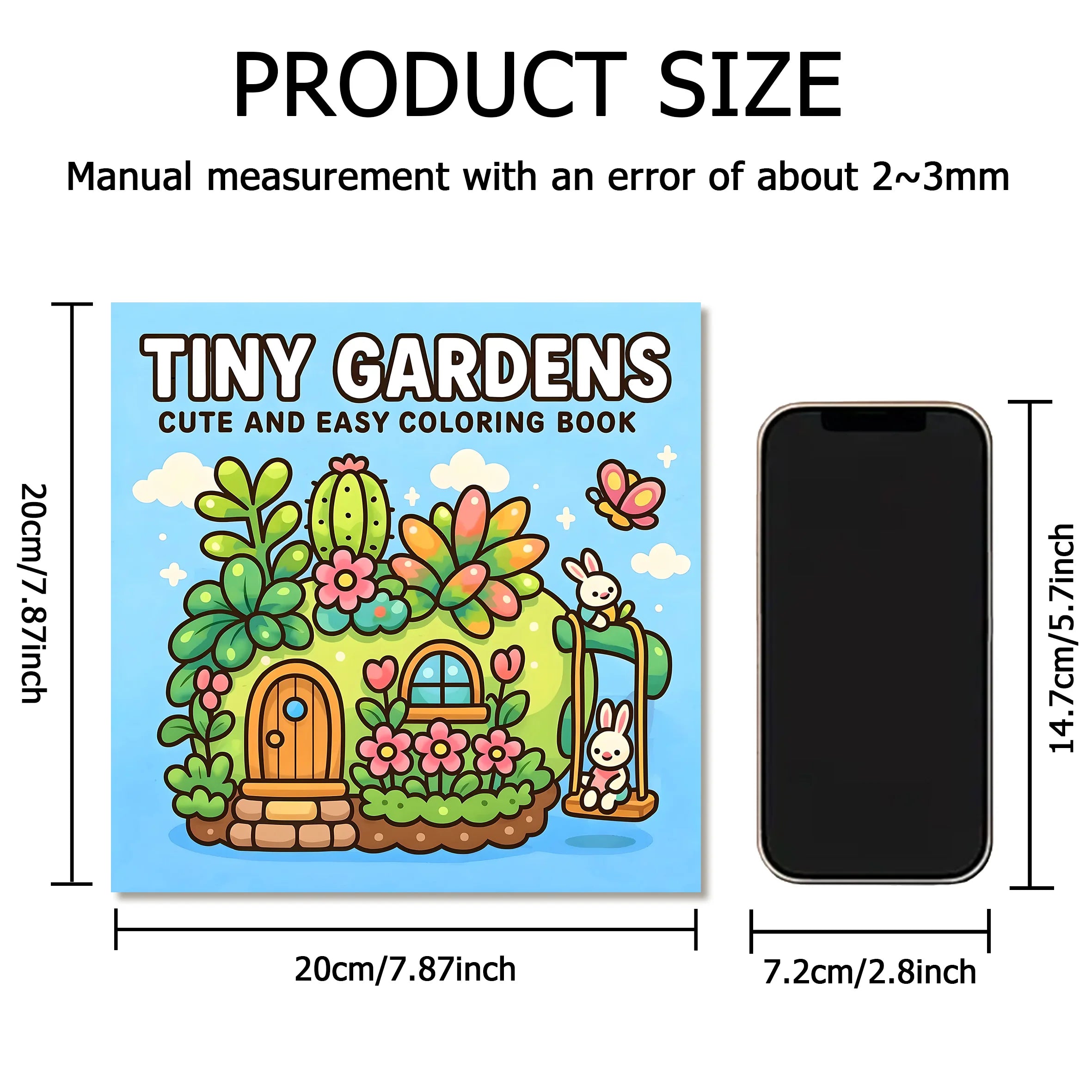 TINY GARDENS Bold-easy Patterns Coloring Book for Adults Cute Drawing Book Perfect Gift for Party and Birthday