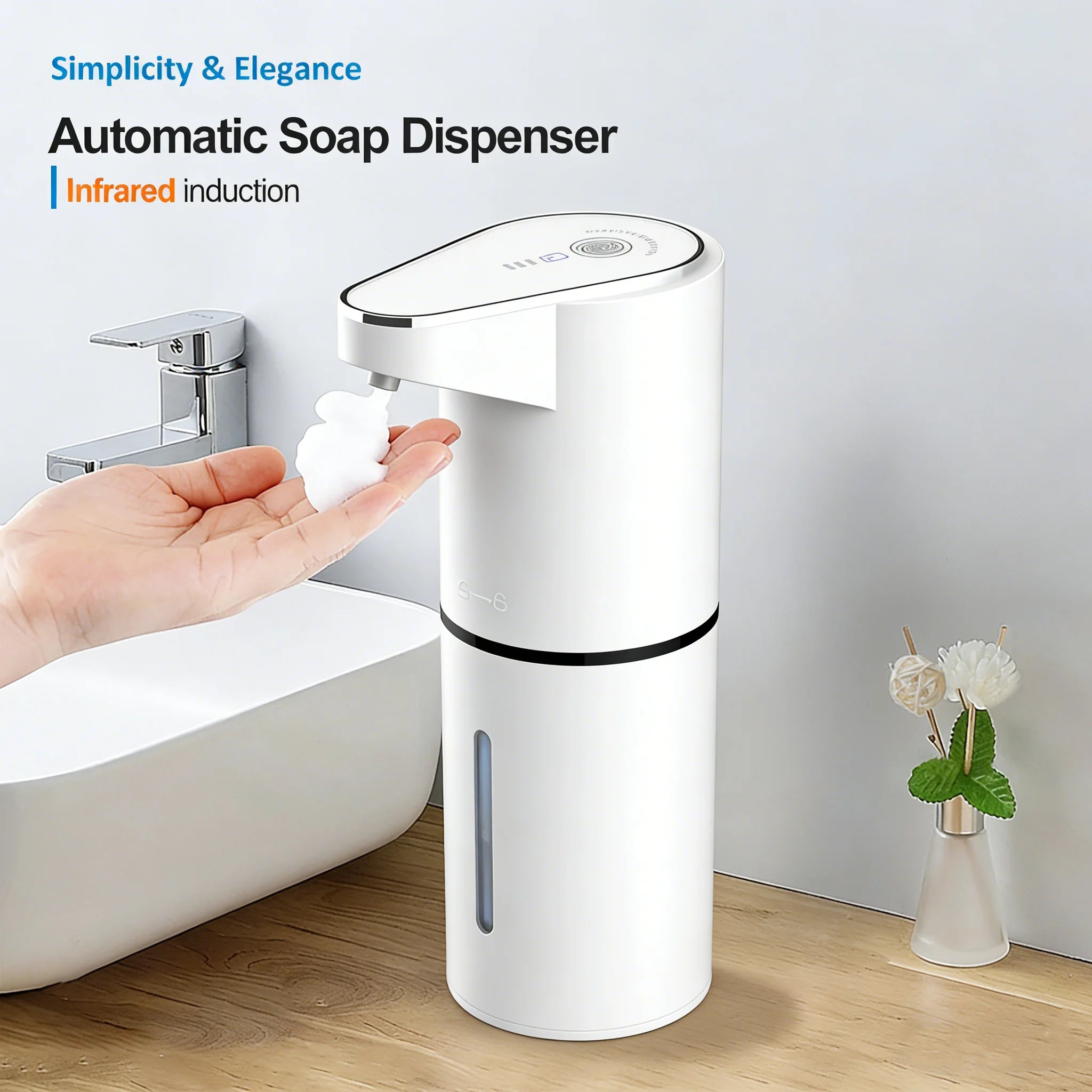 New Bathroom Automatic Sensing Soap Dispenser Type C Multiple Levels Contactless Electric Frother Charging Wall Mounted Vertical