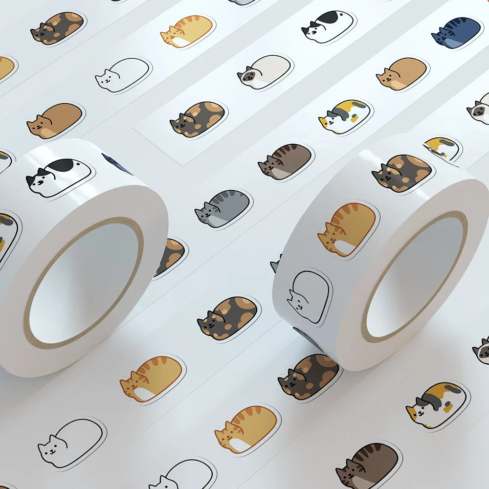 500PCS Kawaii Cartoon Cat Tuo Tuo Roll Stickers Skateboard Laptop Luggage Skateboard Phone Gift Waterproof Phone Cute Sticker ﻿