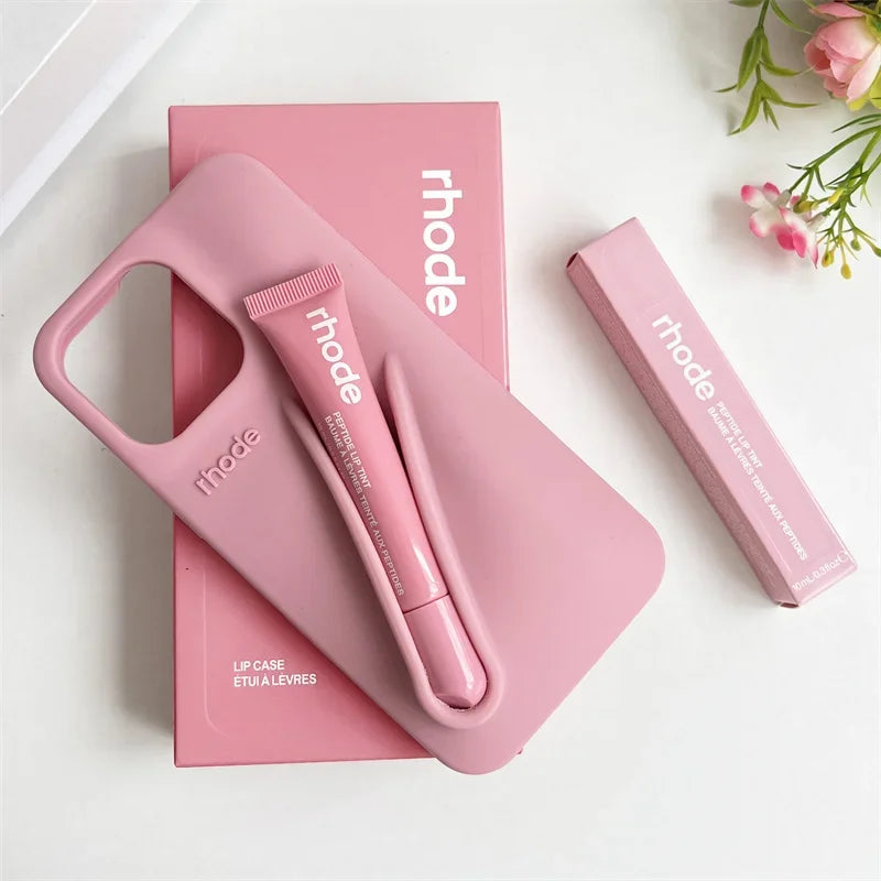 Autumn Edition New Rhode DIY Lipstick Lip Holder Soft Silicone Case for IPhone 16 15 14 13 12 11 Pro Max Plus Phone Stand Cover