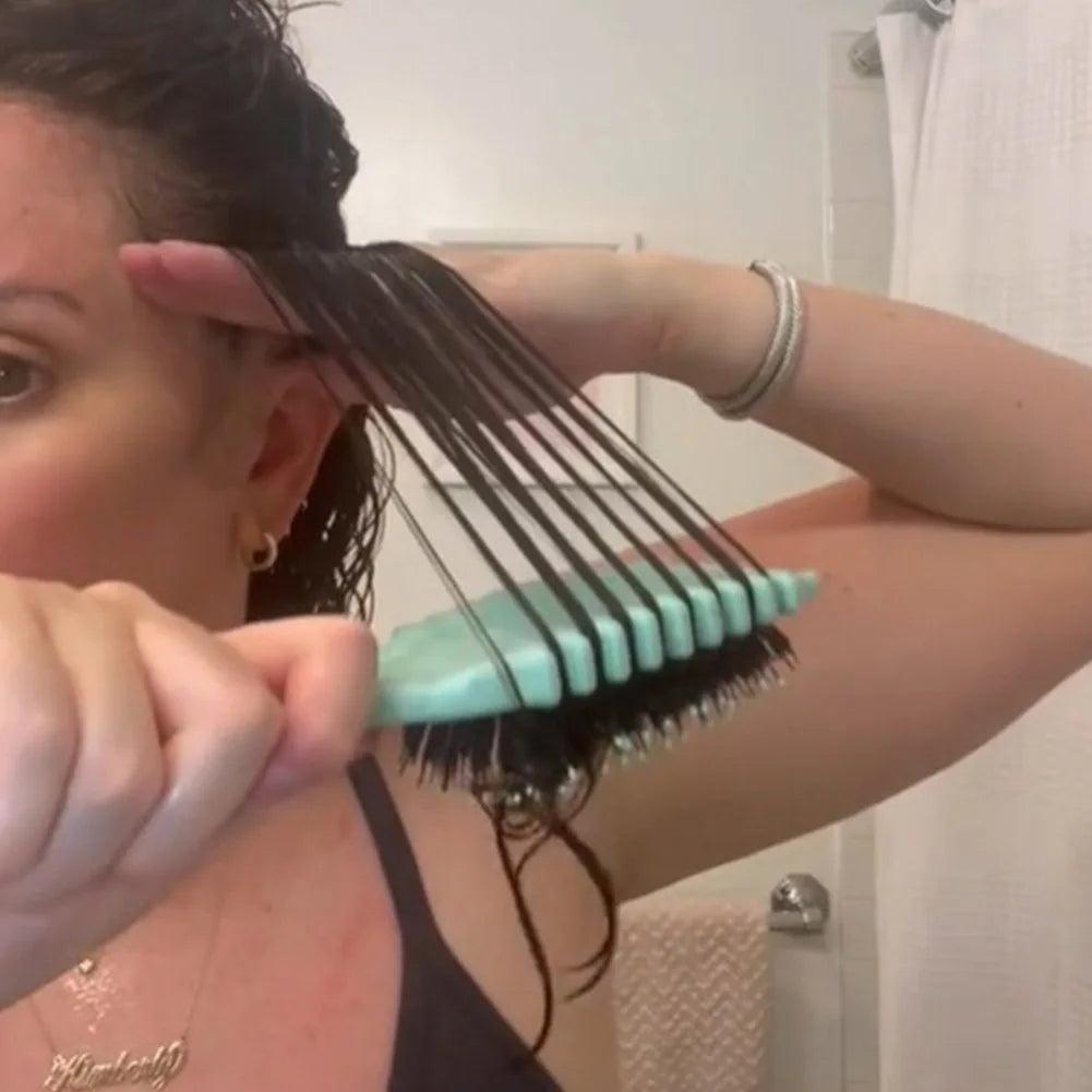 Multiple New hair soft hair comb styling curly hollow-out bounce hair comb Curl Define Styling Brush