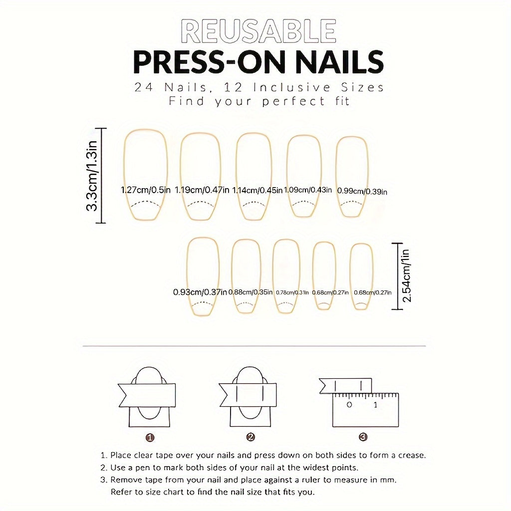 24pcs Glossy Nude Almond Fake Nails, Medium Long White French Tip Press On Nails, Minimalist Style False Nails For Women Girls - Daily Wear